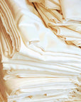 Organic pillow covers with zipper in natural cotton color. 100% cotton, GOTS certified.