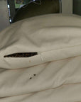 Buckwheat Pillow with organic hulls in a natural, eco-friendly cover.