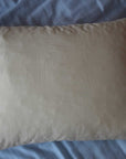 Shredded Latex Pillow on a blue sheet, providing breathable and supportive comfort.