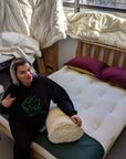 Cotton and Wool Futon MattressThe most perfect soft yet supportive cotton and wool futon mattress that is hand made using cotton grown by farmers right here in the US! This mattress is perfect foMattressWool Futon Mattress