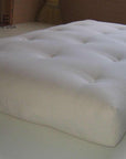 GOTS certified organic cotton and wool futon mattress, natural and chemical-free, handcrafted in the USA.