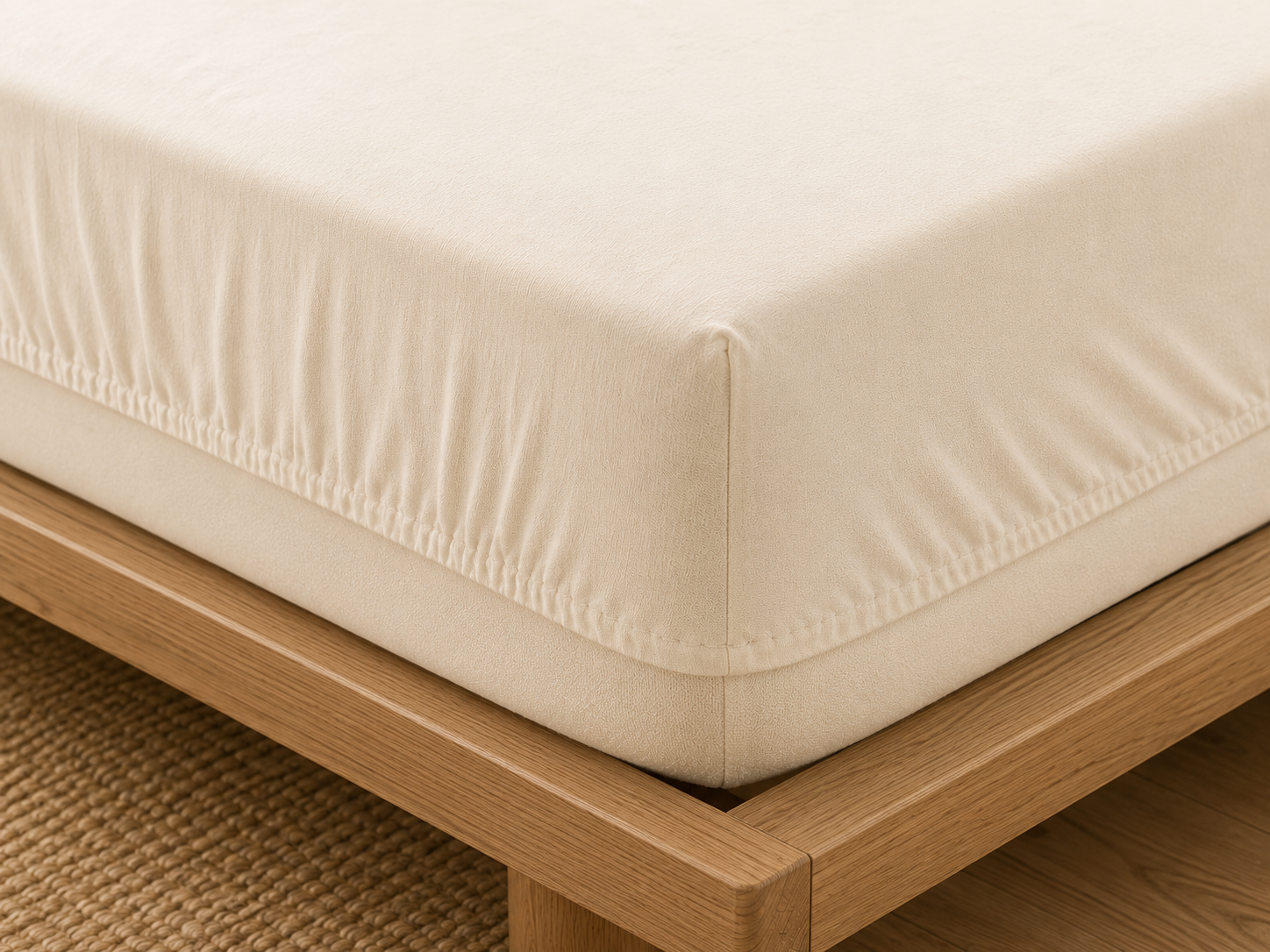 Organic Cotton Waterproof Mattress Protector - Fitted Sheet Style, Quiet, Breathable