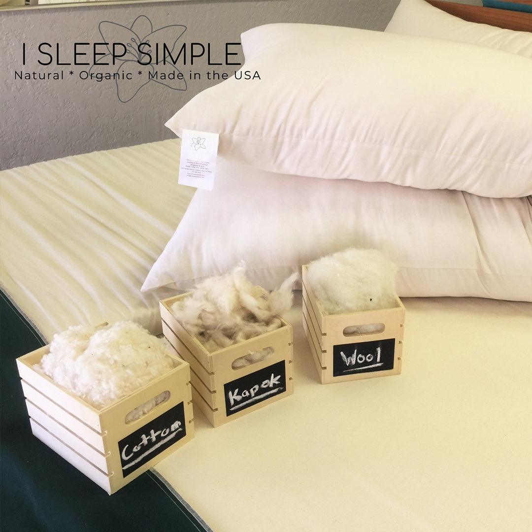 Soft and sustainable kapok pillow for comfortable sleep, eco-friendly and adjustable, made from natural materials.