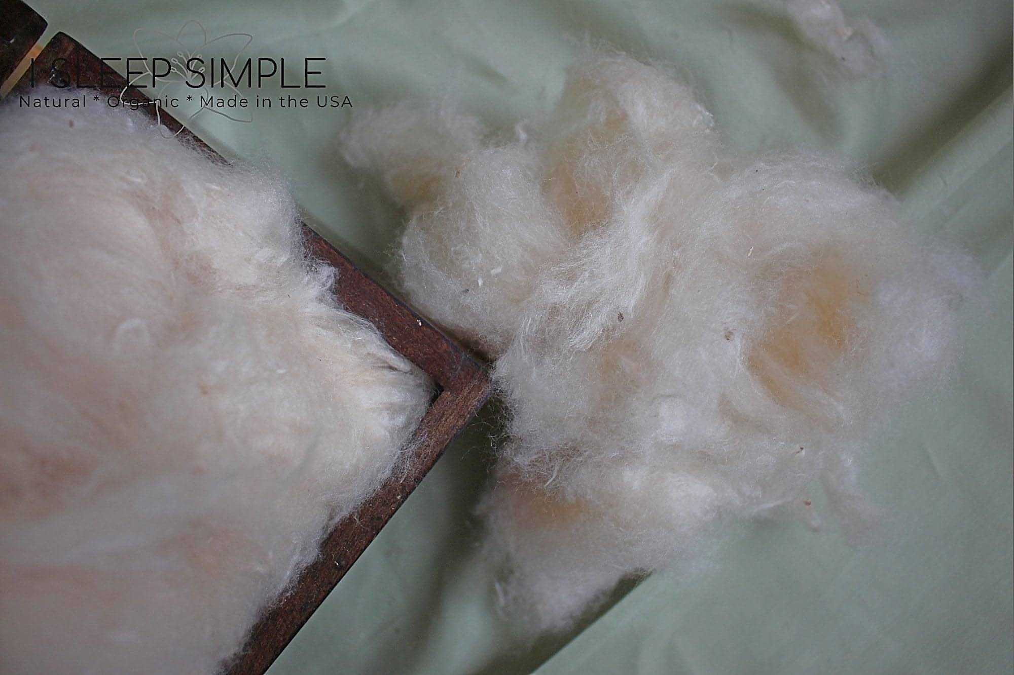 Kapok fiber filling for pillows and cushions, eco-friendly and vegan.